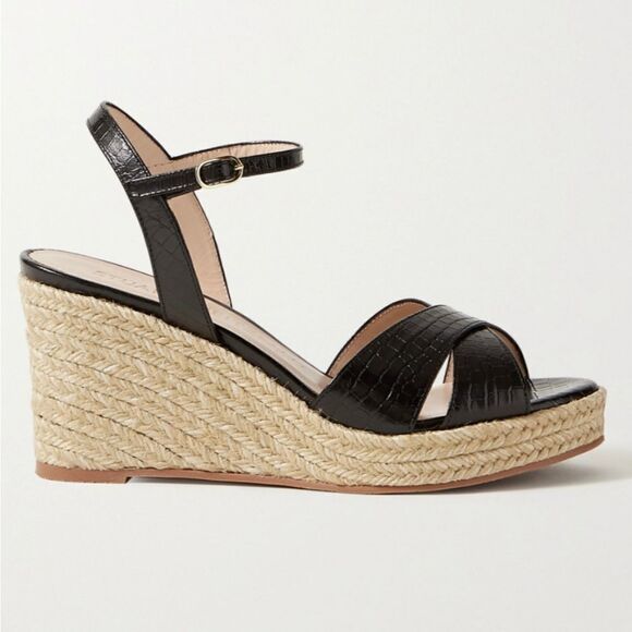 New Stuart Weitzman Espadrille Wedges BNIB 7.5 - Picture 1 of 7